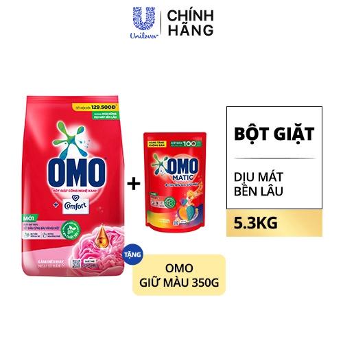 OMO BộtGiặt CF HHồng DMát BềnLâu5.3kg(1+1Omo GiữMàu350g)/2bộ