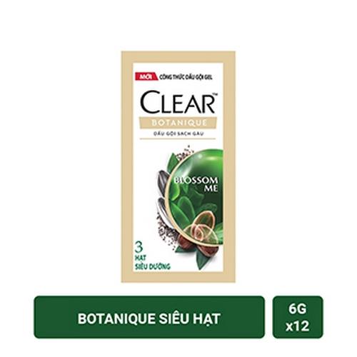 CLEAR dầu gội  botanique siêu hạt 12*6g/60 dây