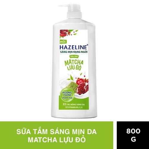 HAZELINE S.Tắm D.Sáng Matcha Lựu Đỏ(Xanh) 800G/12 Chai