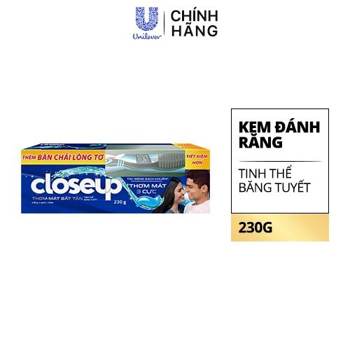 CLOSEUP KĐR TinhThểBăngTuyết230g(1+1 BCĐR SạchHiệuQuả)/24 bộ